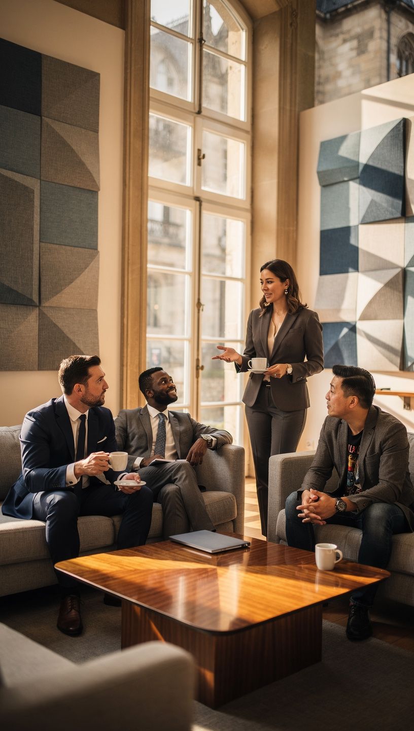 Heller Besprechungsraum mit ergonomischen Möbeln und Pflanzen für ein produktives Klima.