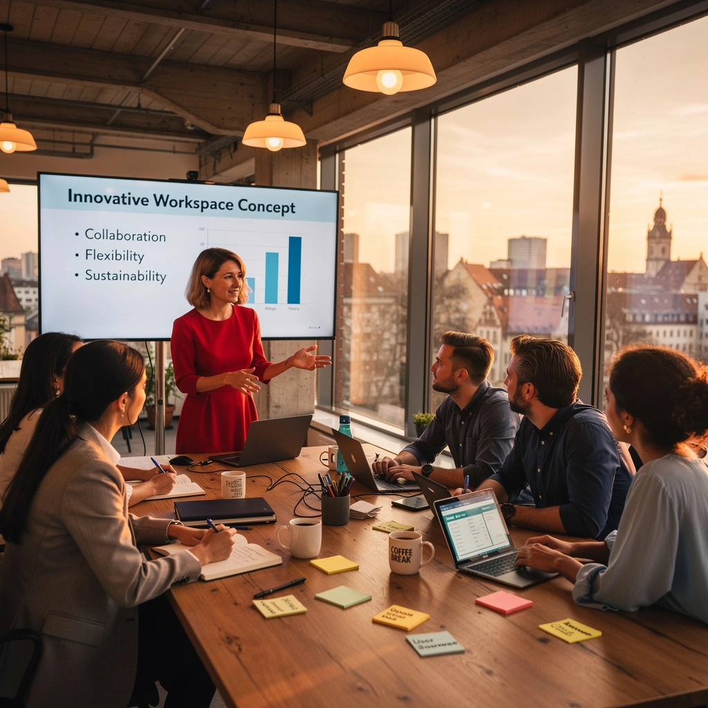 Akustisch optimierter Arbeitsbereich mit schallabsorbierenden Materialien für Ruhe und Fokus.